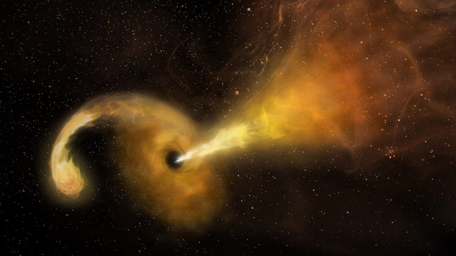 Los agujeros negros siguen "eructando" estrellas que destruyeron años antes, y los astrónomos no saben por qué